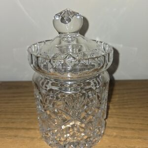 Source Unknown Clear Crystal Cut Glass Lidded Jar